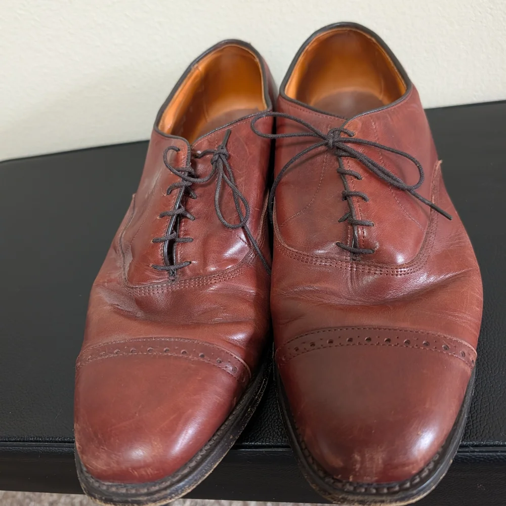 Allen‎ Edmonds Byron Cap Toe Oxford Shoes Men’s 11.5D Brown Leather USA Made